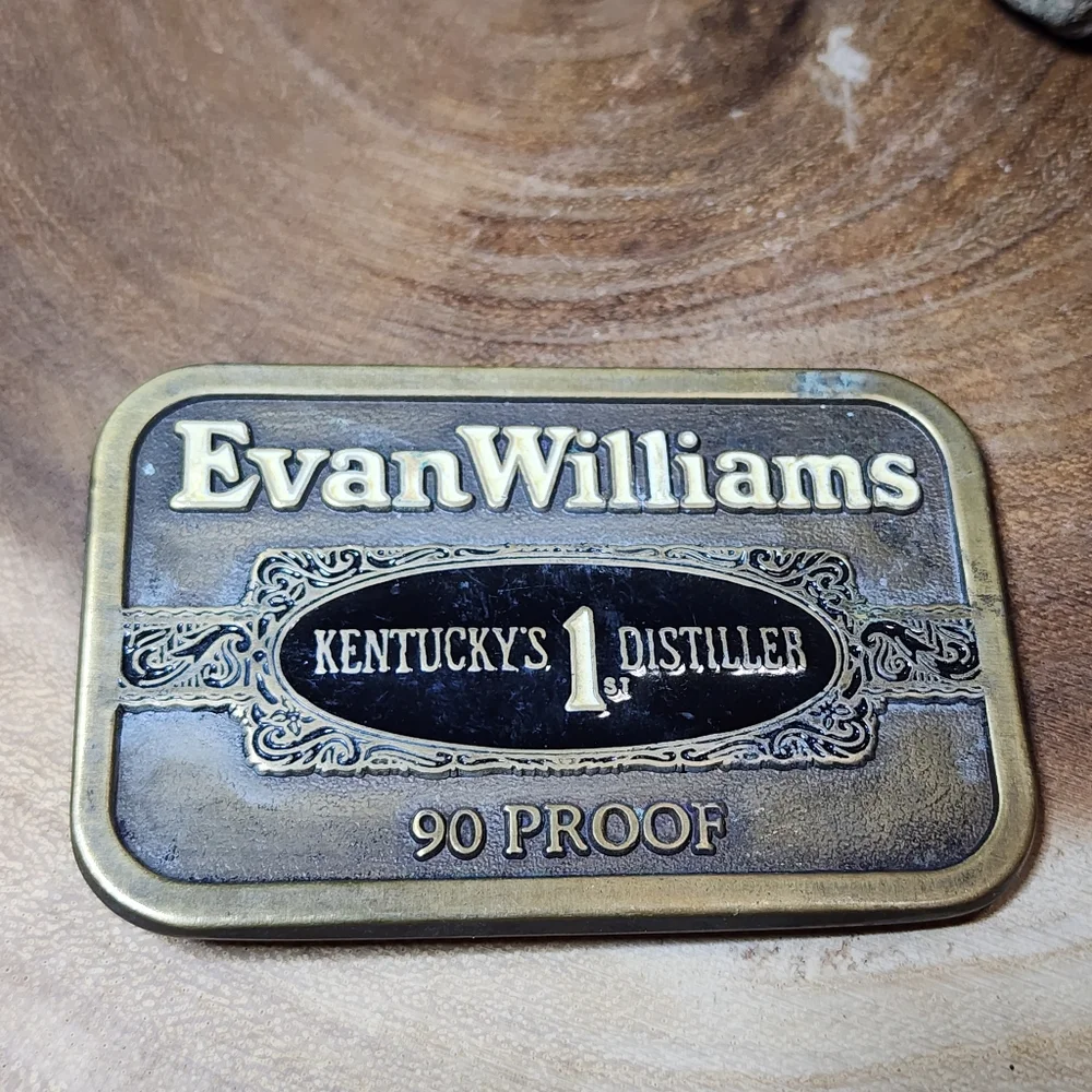 Vintage Evan Williams Metal Belt Buckle